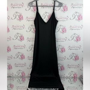 I am brave dress maxi long black stretchy slip Sleek Black Chemise
